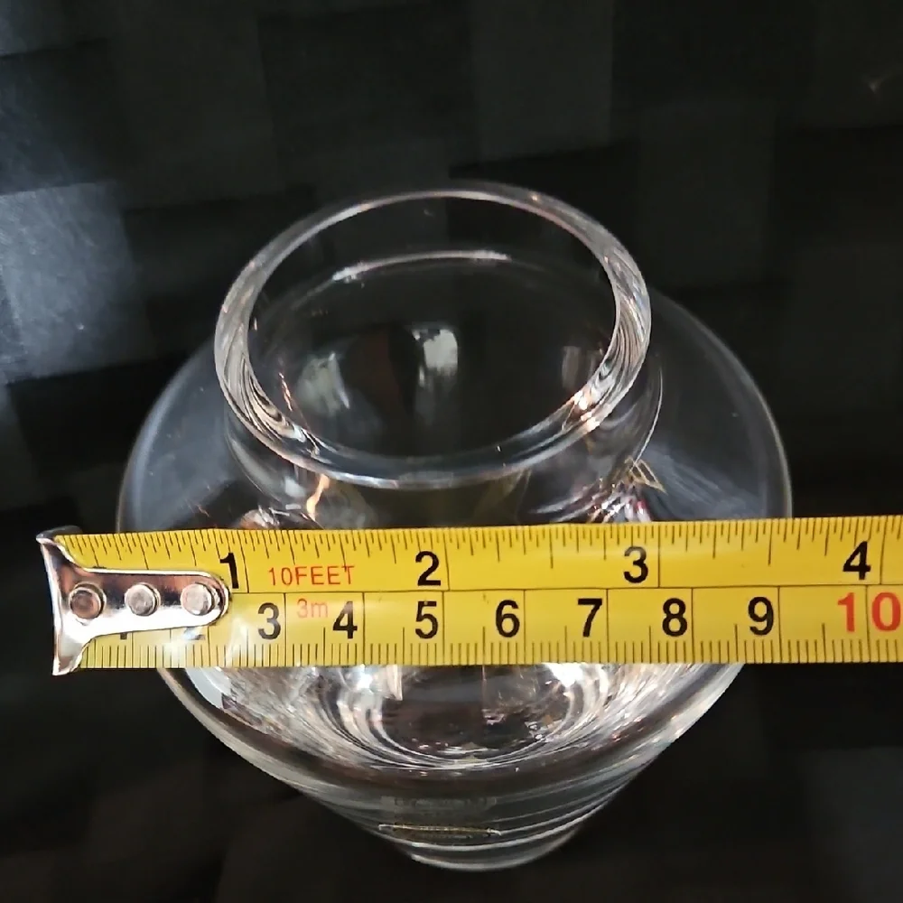 Vintage Cristalery Glass Vase | Handcrafted Clear Crystal Bud Vase